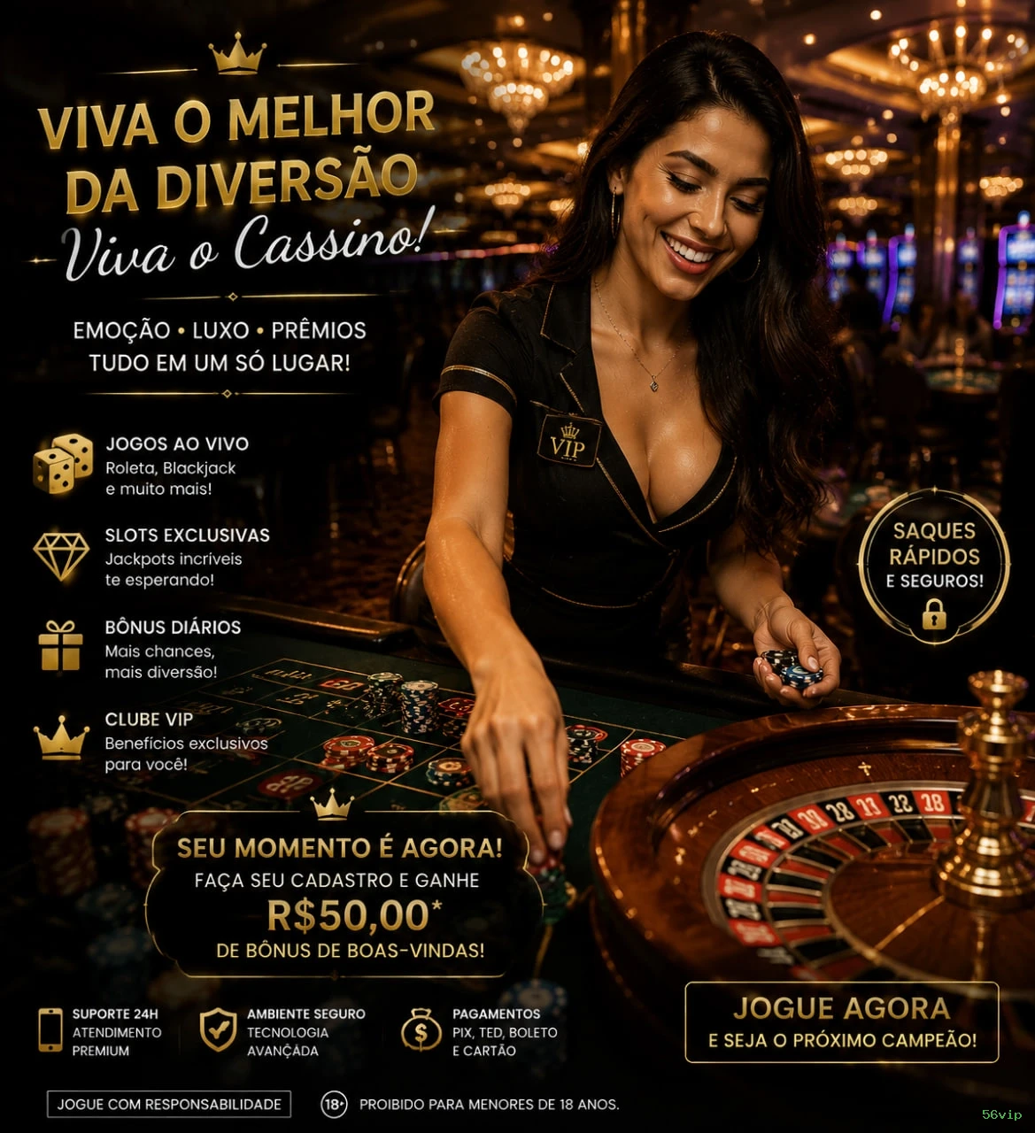 Recursos Exclusivos do App 56vip - Modo Offline, Login Biométrico